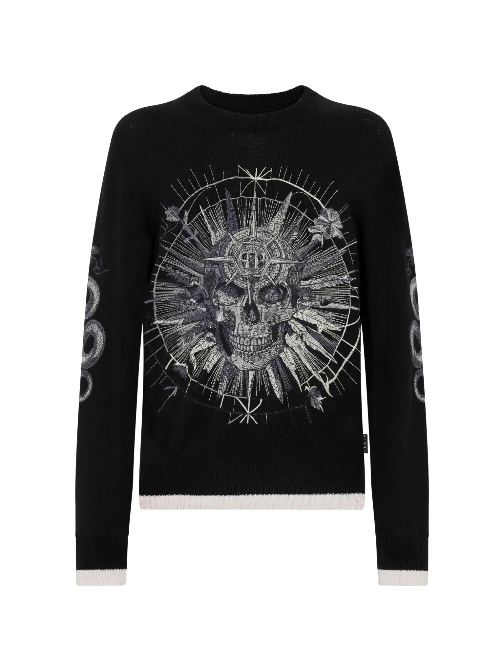 Philipp Plein skull-motif crew-neck sweater - Black