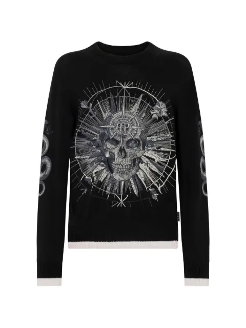 Philipp Plein jersey con motivo de calavera y cuello redondo
