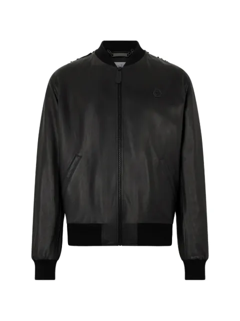 Philipp Plein leather bomber jacket
