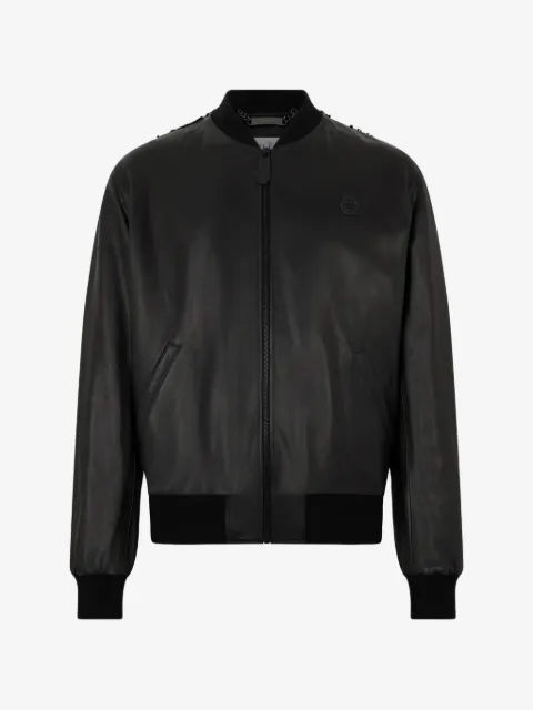 Philipp Plein leather bomber jacket