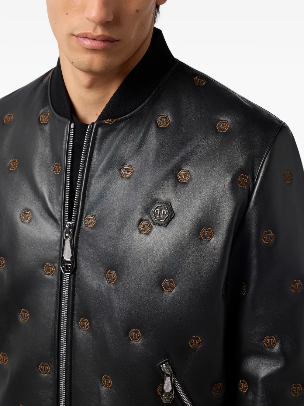 Philipp Plein Jack met borduurwerk Zwart