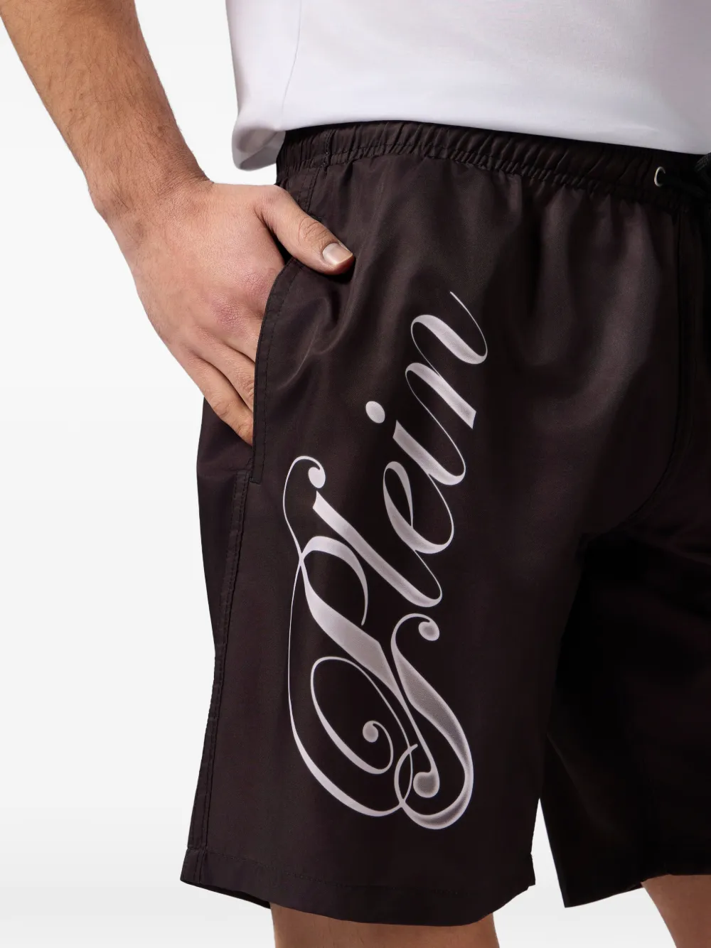 Philipp Plein Zwembroek met print Bruin