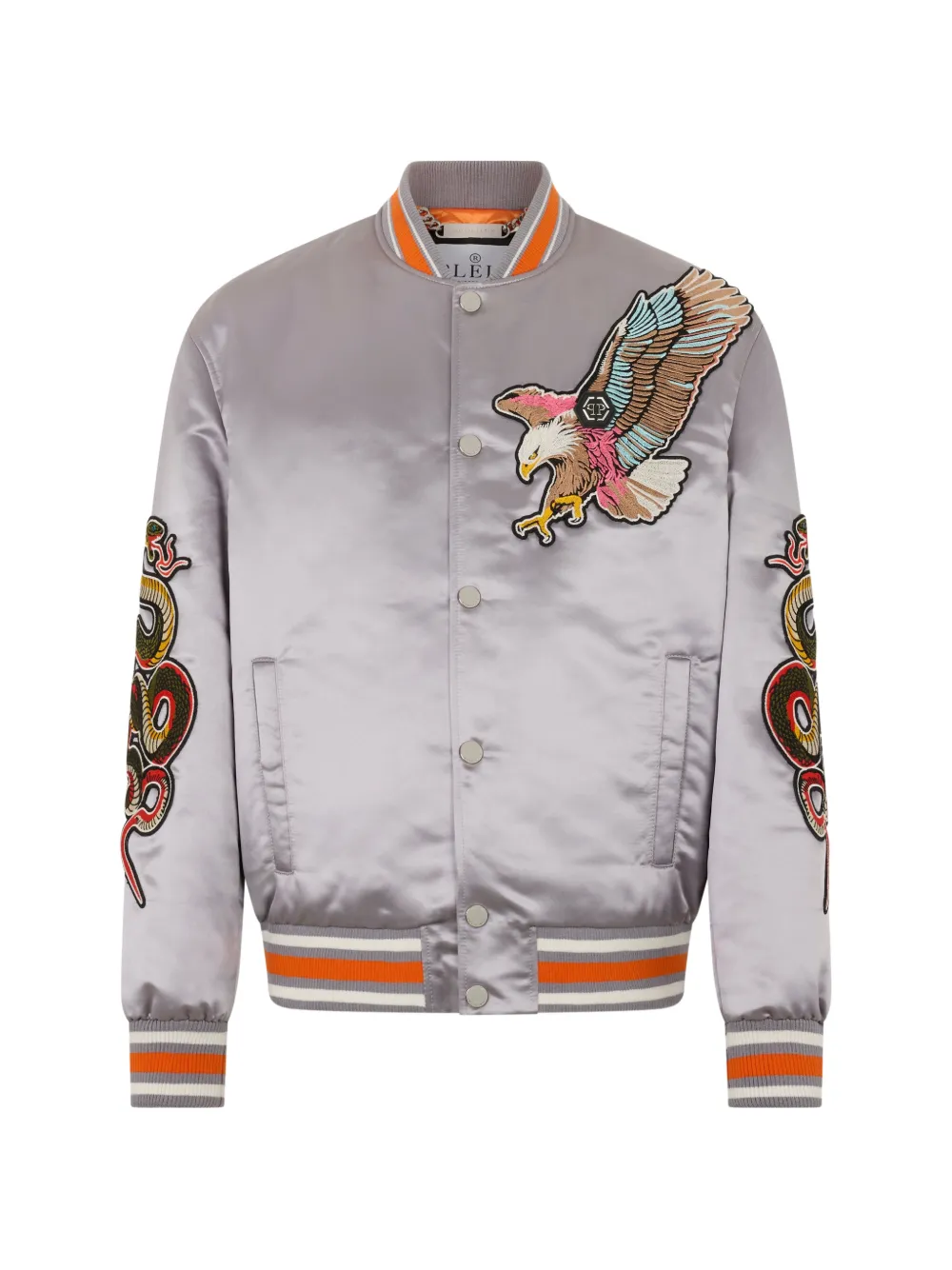 Philipp Plein Bomberjacke mit Tattoo-Patches - Grau