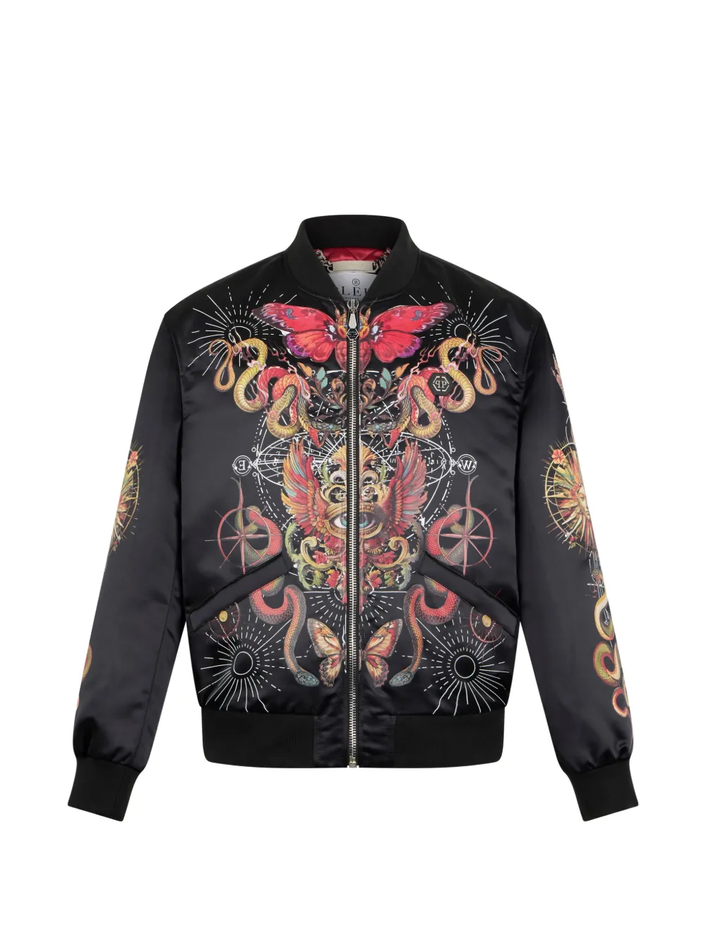 Philipp Plein Bomberjacke mit Totenkopf-Print - Schwarz