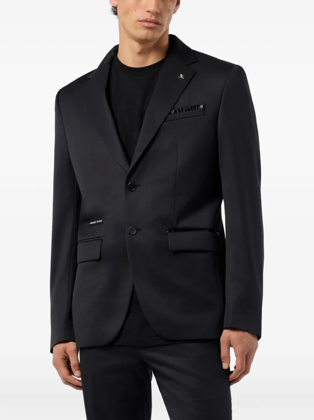  Philipp Plein Logo-appliqué Blazer - Black 