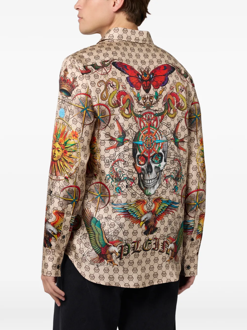 Philipp Plein Overhemd met monogram Beige