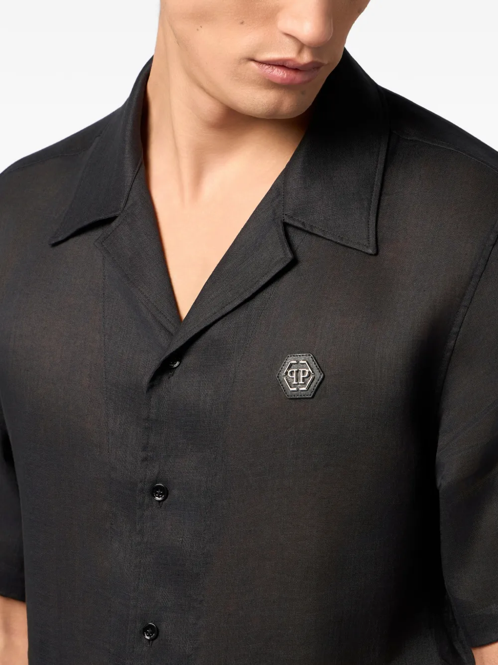 Philipp Plein Bowlingshirt Zwart