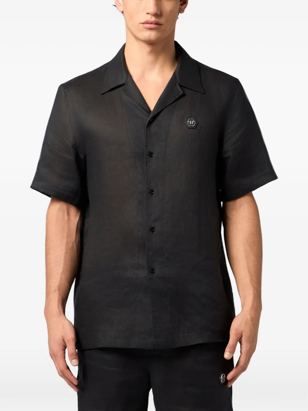 Philipp Plein Bowlingshirt Zwart