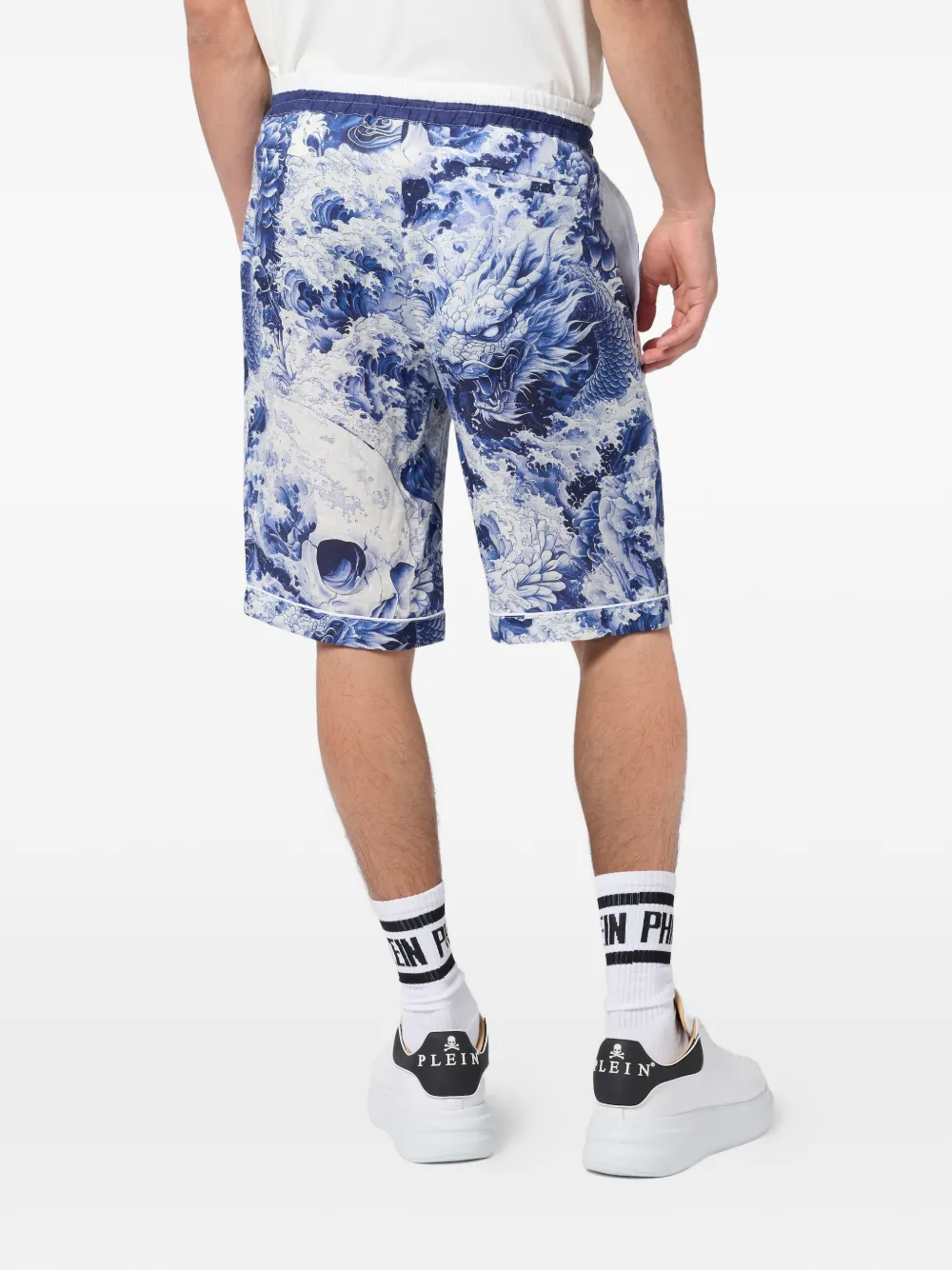 Philipp Plein Bowlingshorts met print Blauw