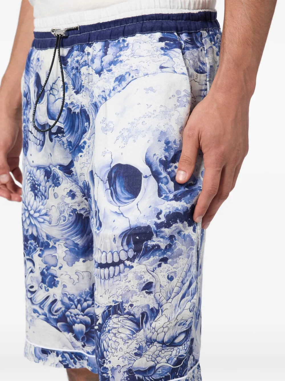 Philipp Plein Bowlingshorts met print Blauw