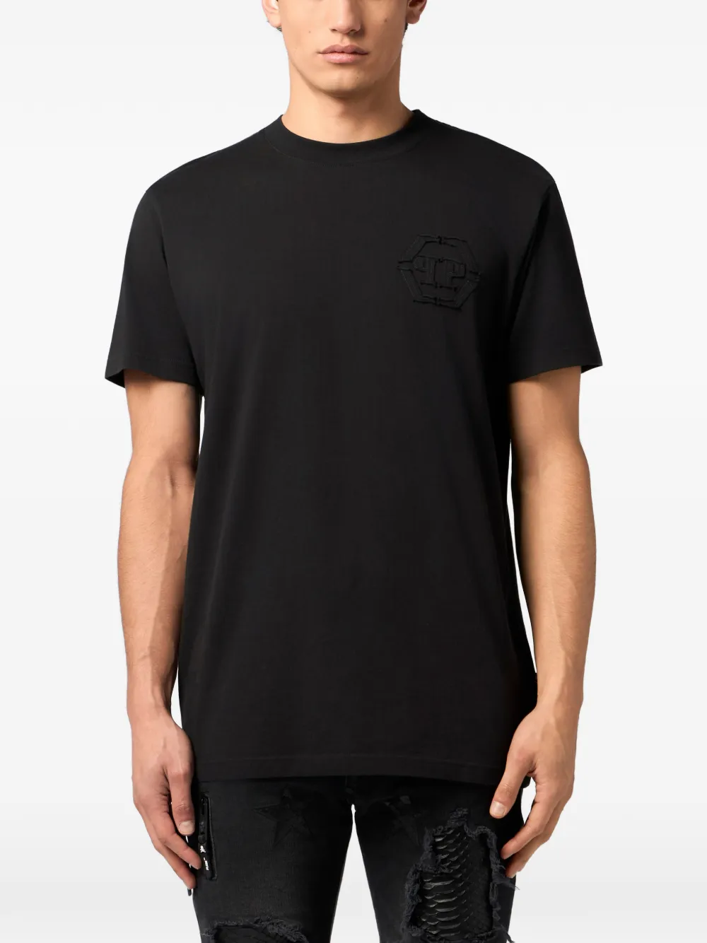 Philipp Plein T-shirt met geborduurd logo Zwart