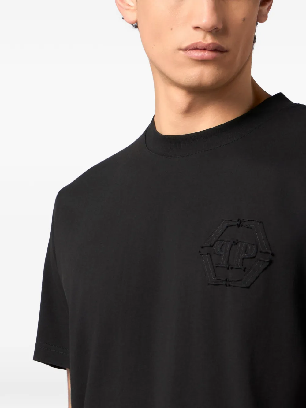 Philipp Plein T-shirt met geborduurd logo Zwart