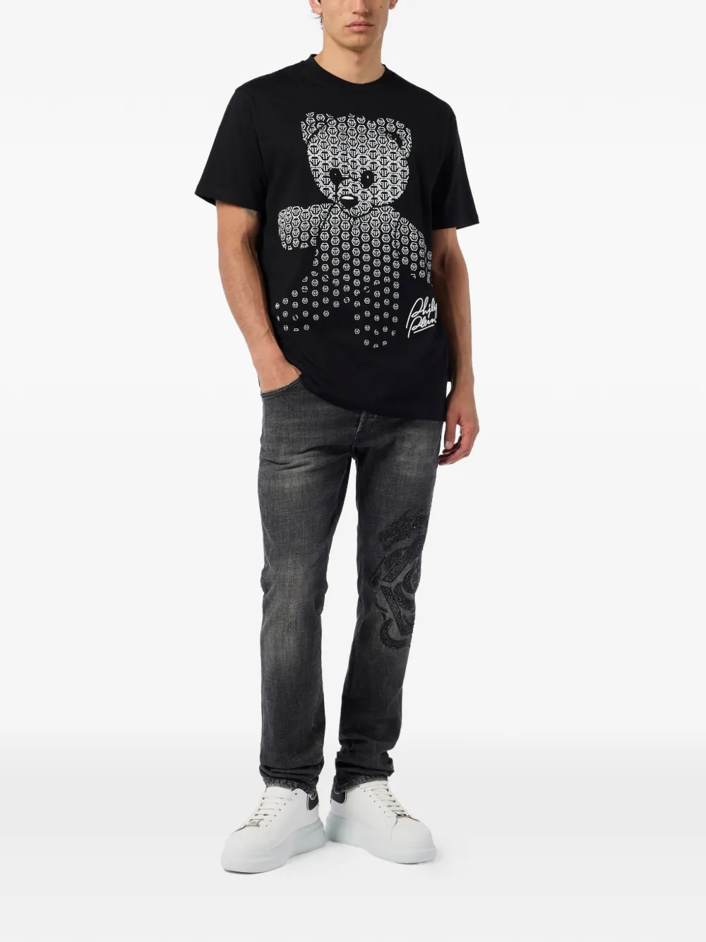 Philipp Plein 베어 프린트 라운드 넥 티셔츠 | 티셔츠 | Image 2