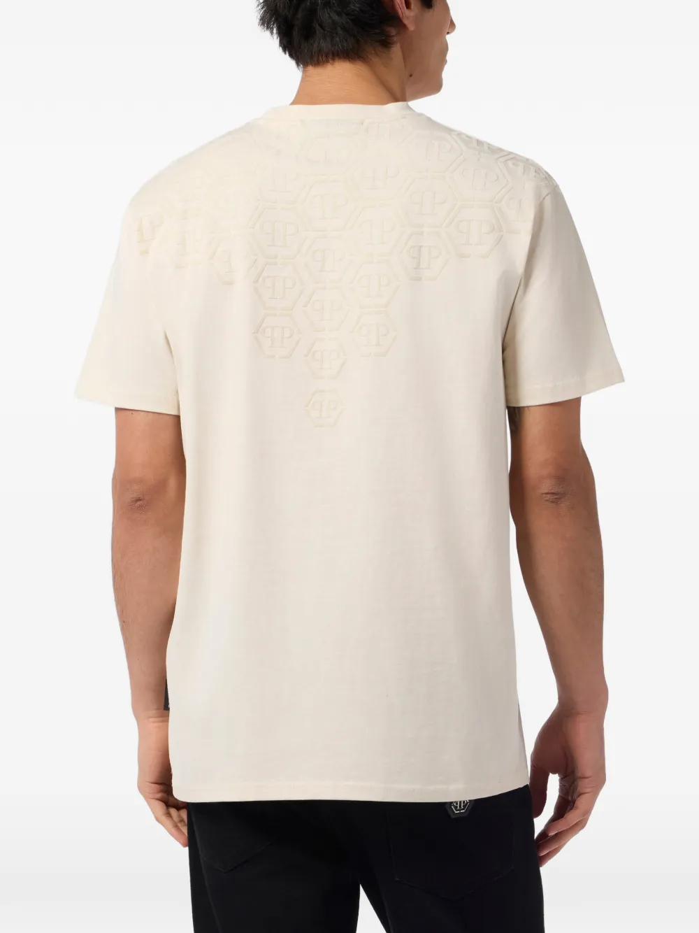  Philipp Plein Round-neck Monogram T-shirt - Neutrals 