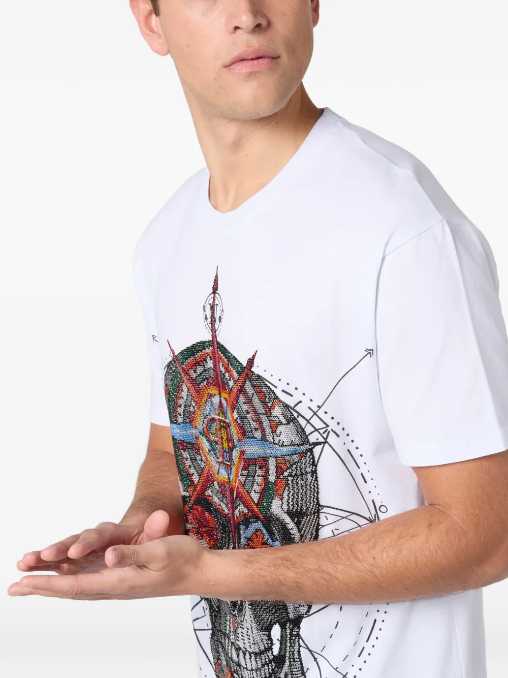 Philipp Plein T-shirt met doodskopprint Wit