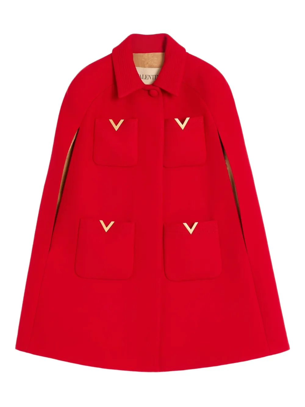 Valentino Drill Double Cape Woman Red 42 In Red