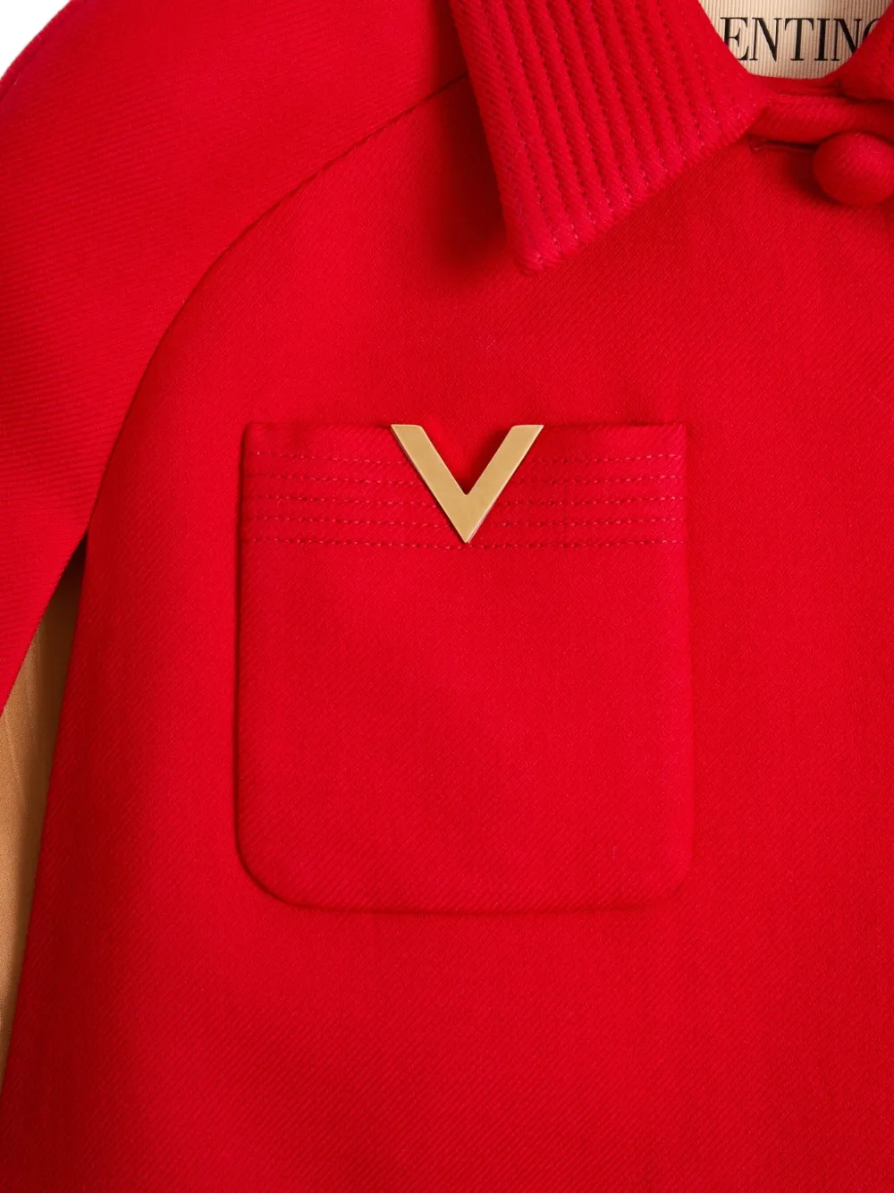 Valentino Drill Double Cape Woman Red 42 In Red