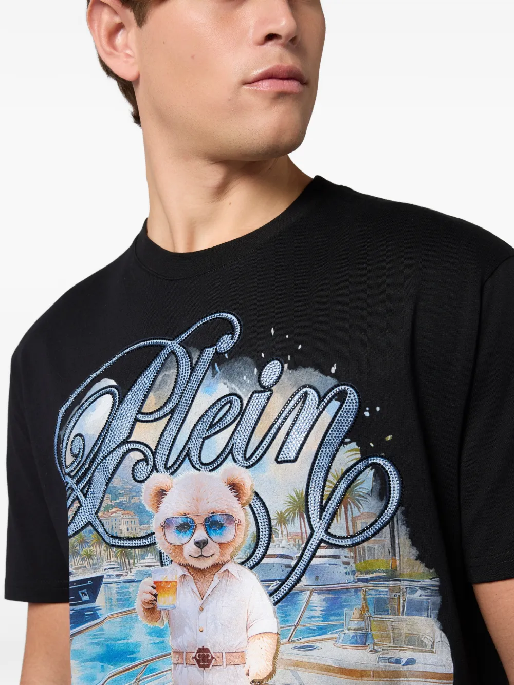 Philipp Plein T-shirt met ronde hals en print Zwart