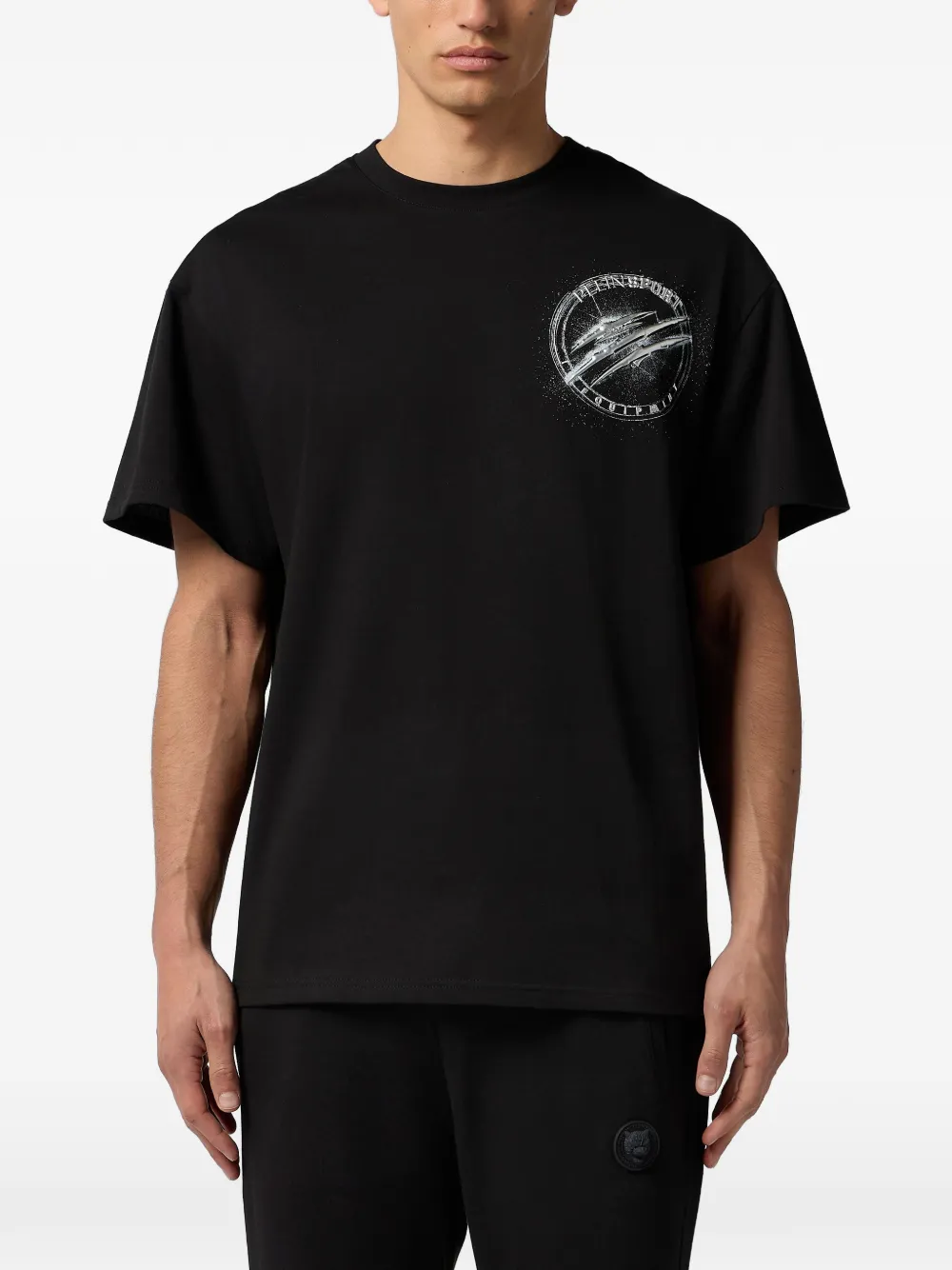 Plein Sport T-shirt met ronde hals Zwart