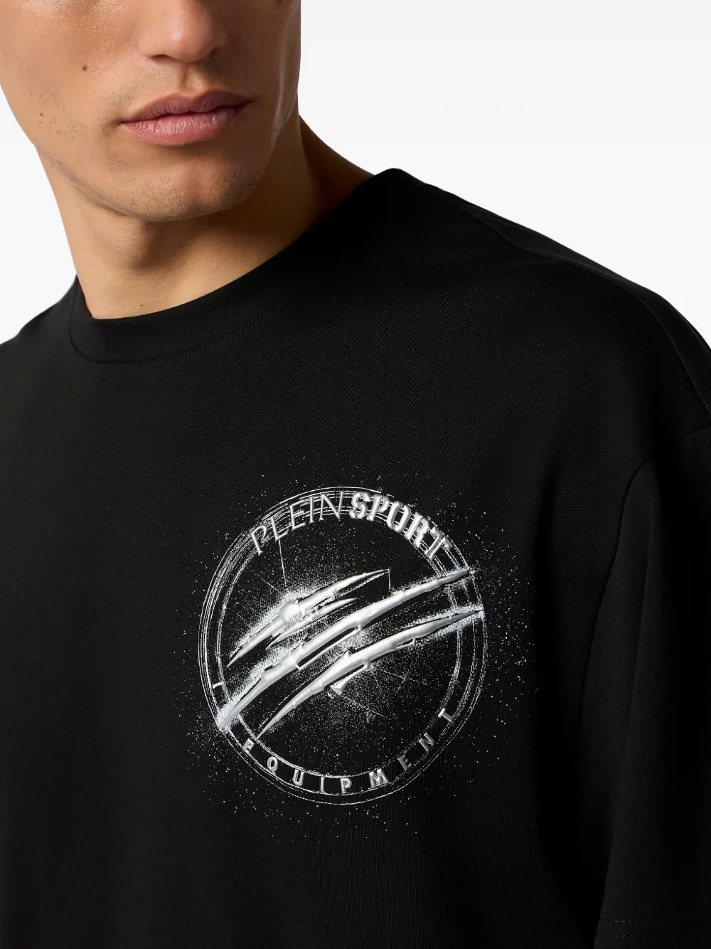 Plein Sport T-shirt met ronde hals Zwart