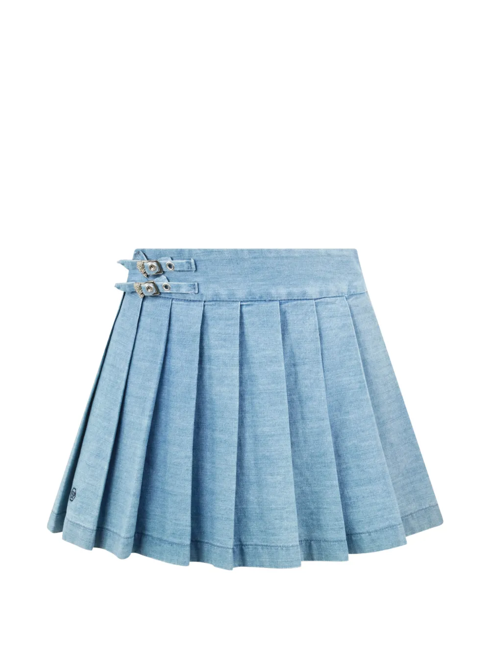 Philipp Plein Pleated Mini Skirt In Blue