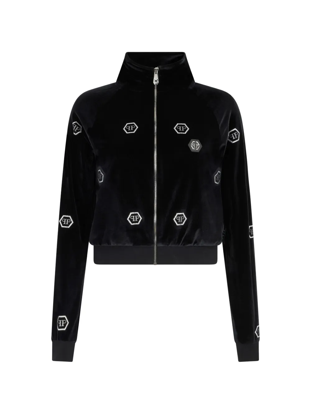 Philipp Plein embellished zip-up sweatshirt - Nero