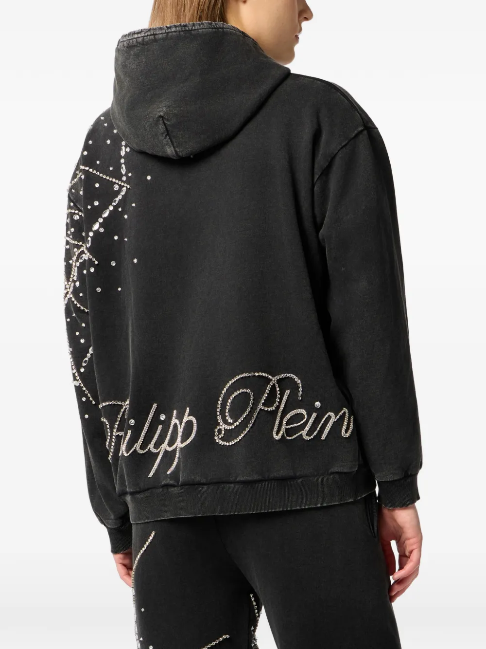 Philipp Plein Hoodie met rits Zwart