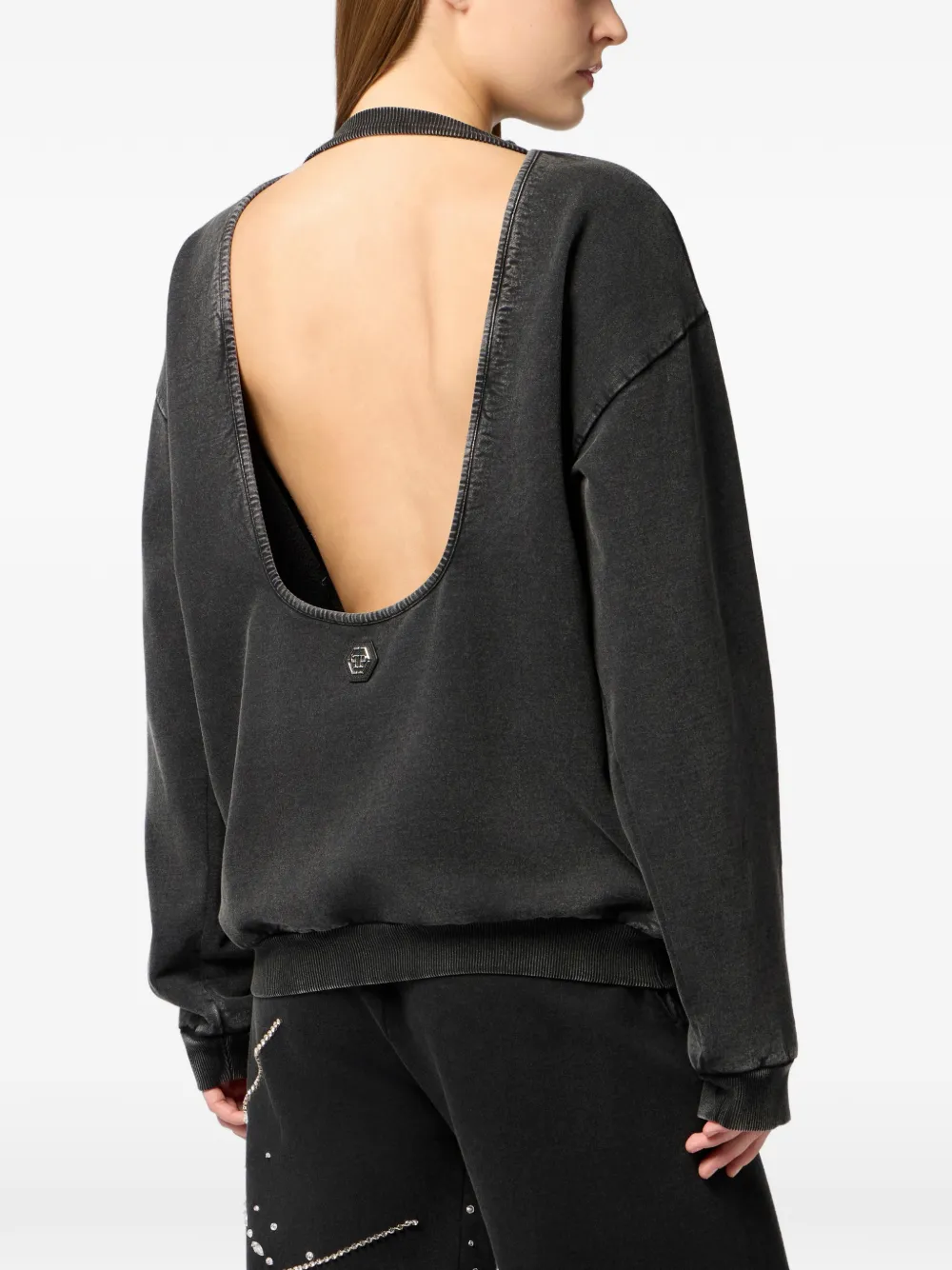 Philipp Plein Sweater met stras Zwart