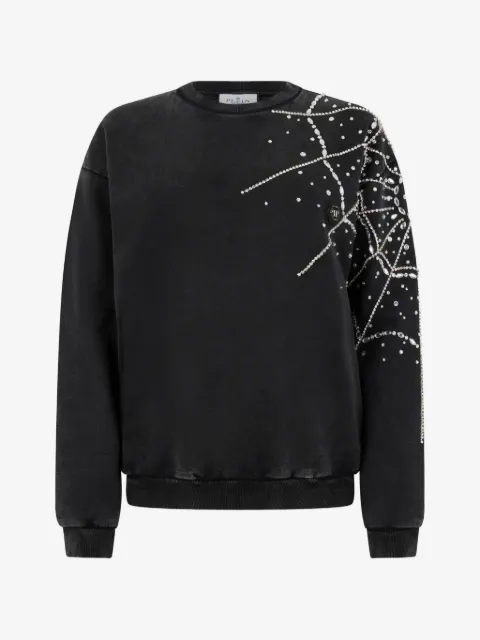 Philipp Plein spiderweb strass round neck sweatshirt