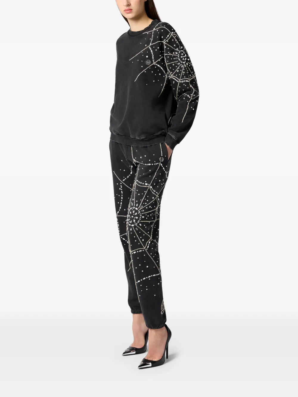  Philipp Plein Sudadera Con Cuello Redondo - Negro 