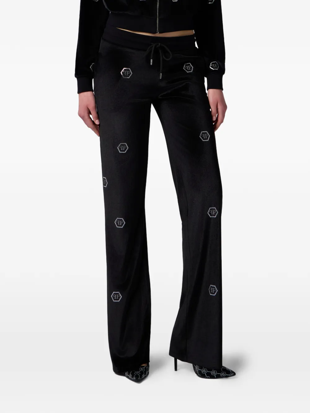 Philipp Plein Trainingsbroek verfraaid met monogram Zwart