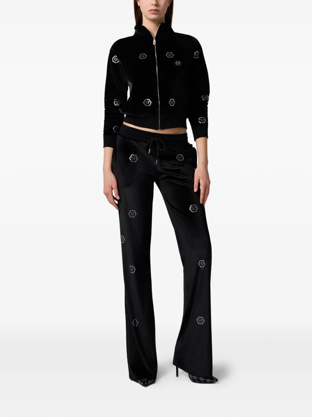Philipp Plein Trainingsbroek verfraaid met monogram Zwart