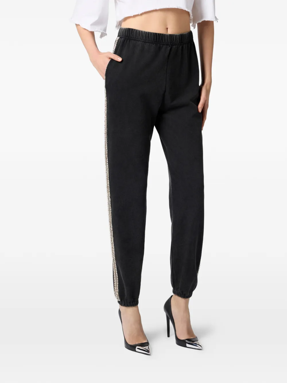 strass cotton joggers