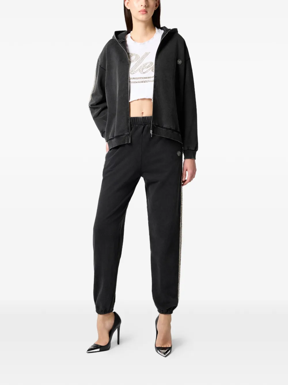 strass cotton joggers
