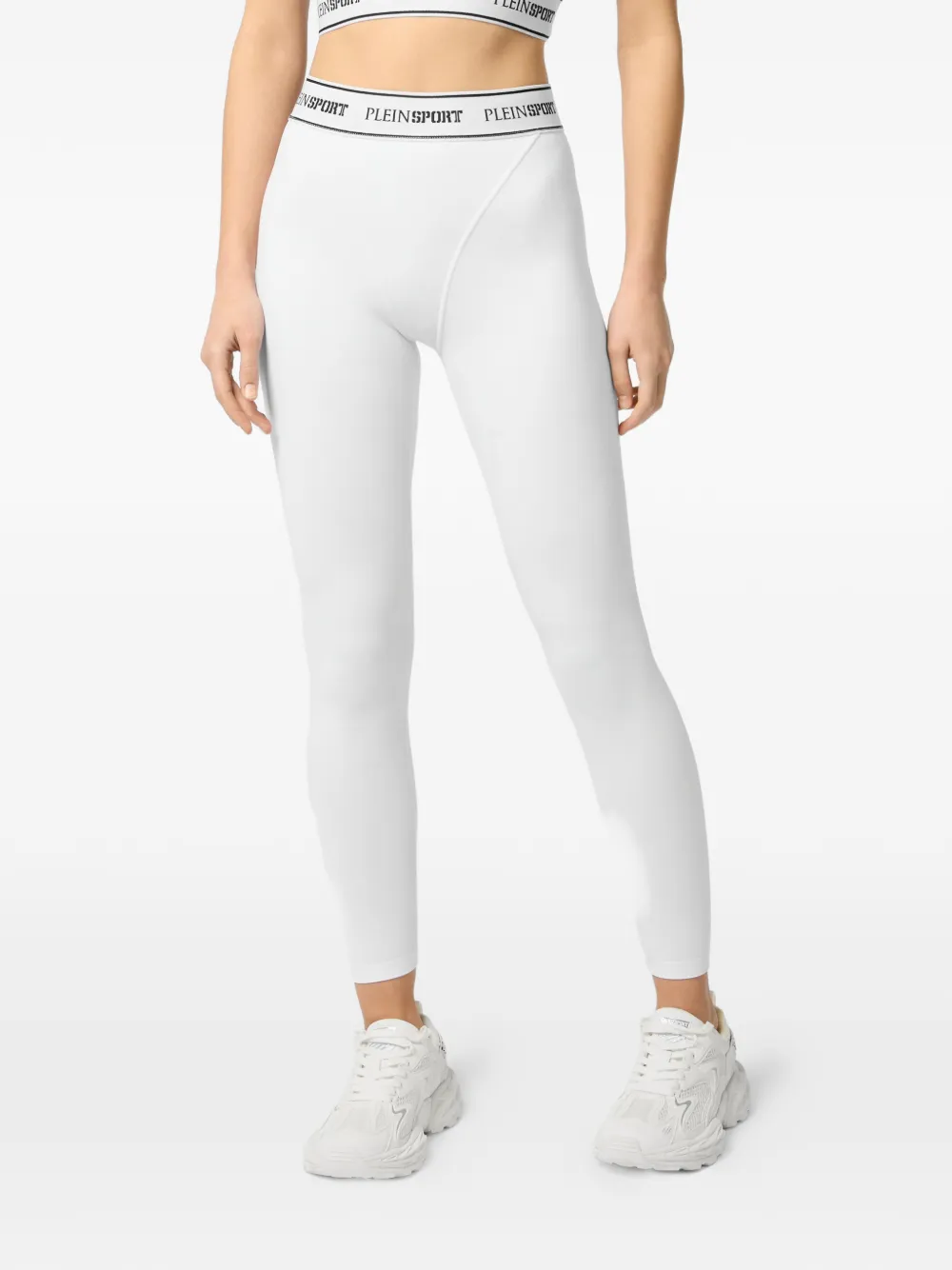 Plein Sport logo elastic leggings - Bianco