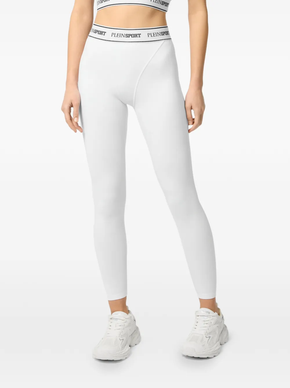 Plein Sport Elastische legging met logo Wit