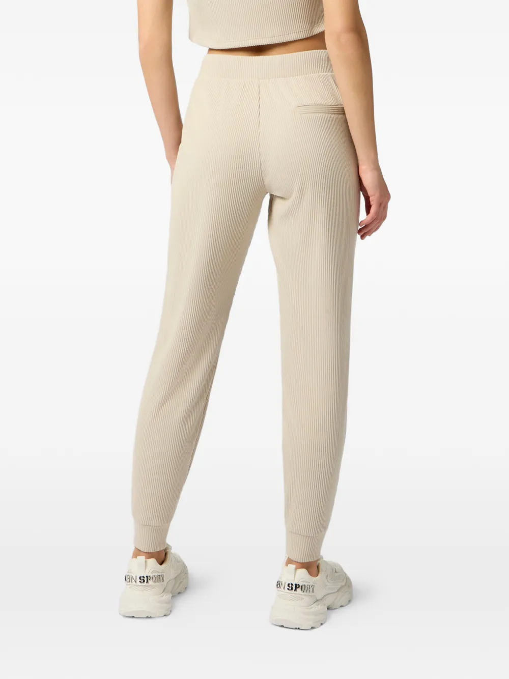 Plein Sport Geribbelde broek met trekkoord Beige
