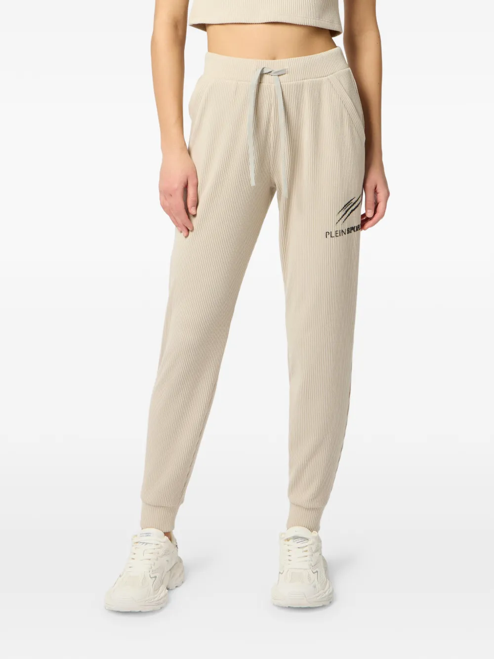  Plein Sport Ribbed Drawstring Trousers - Neutrals 