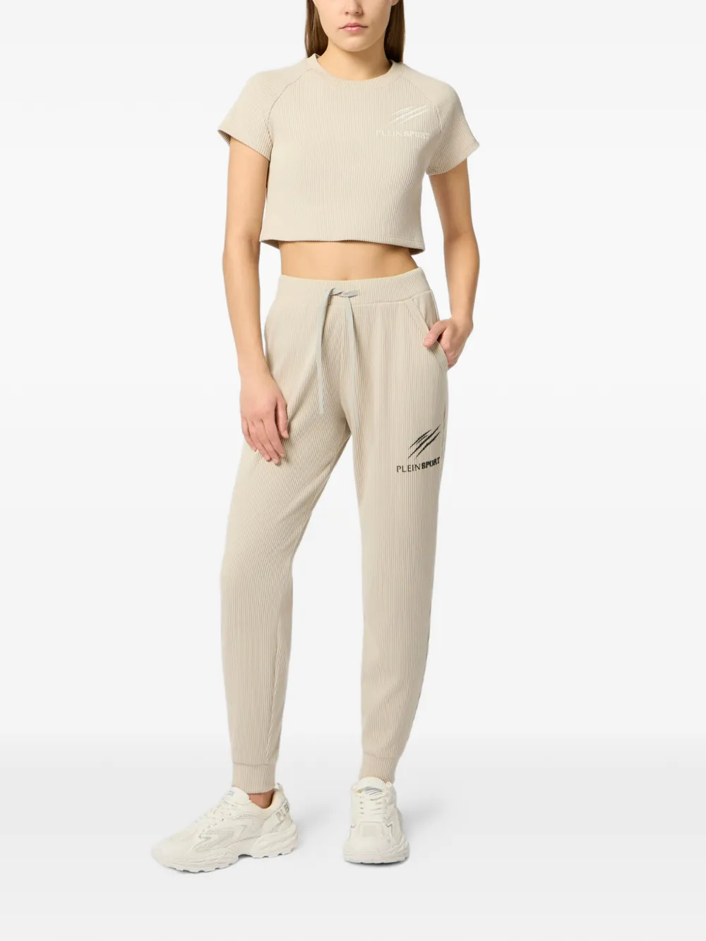  Plein Sport Ribbed Drawstring Trousers - Neutrals 