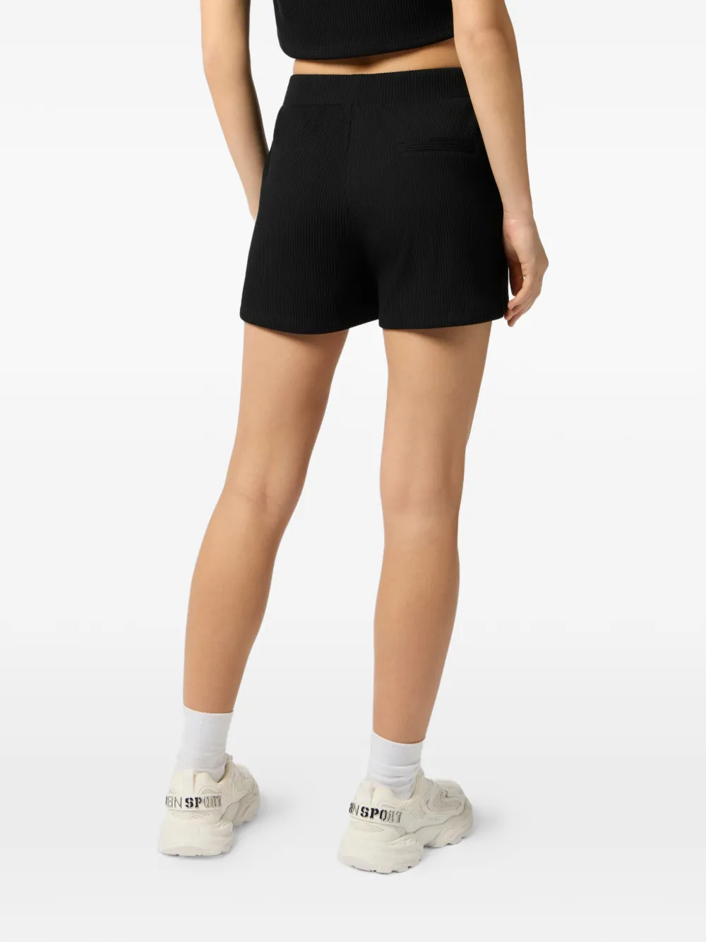 Plein Sport Short Nervuré à Logo Lettré - Noir 