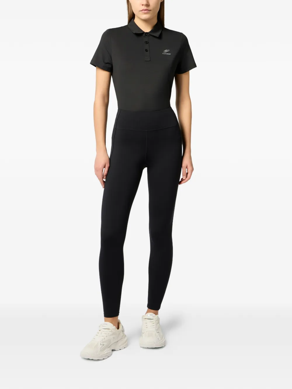 Plein Sport Legging met reflecterende logoprint Zwart