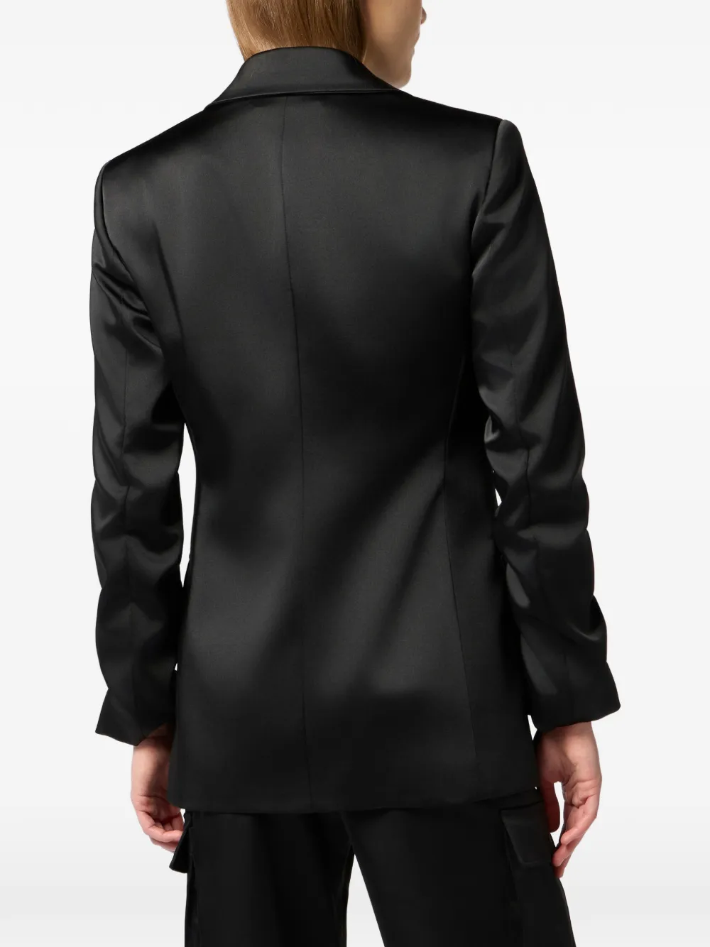 Philipp Plein Satijnen cargo blazer Zwart