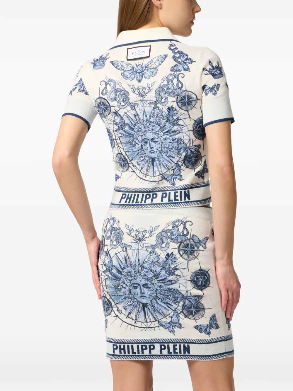 Philipp Plein Poloshirt met grafische print Beige