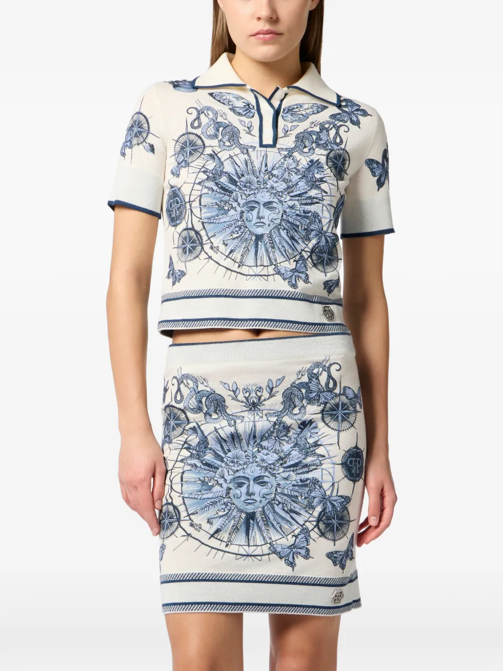 Philipp Plein Poloshirt met grafische print Beige