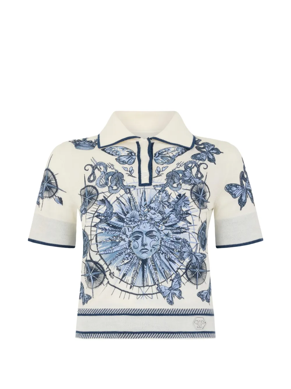 Philipp Plein graphic-print polo shirt - Nude