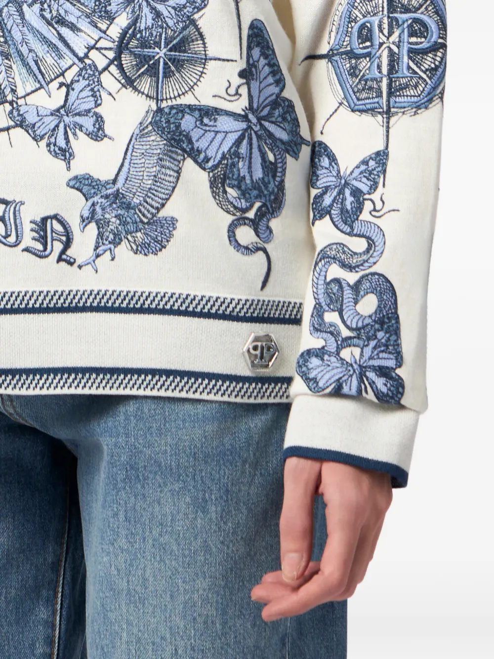 Philipp Plein Sweater met ronde hals Beige