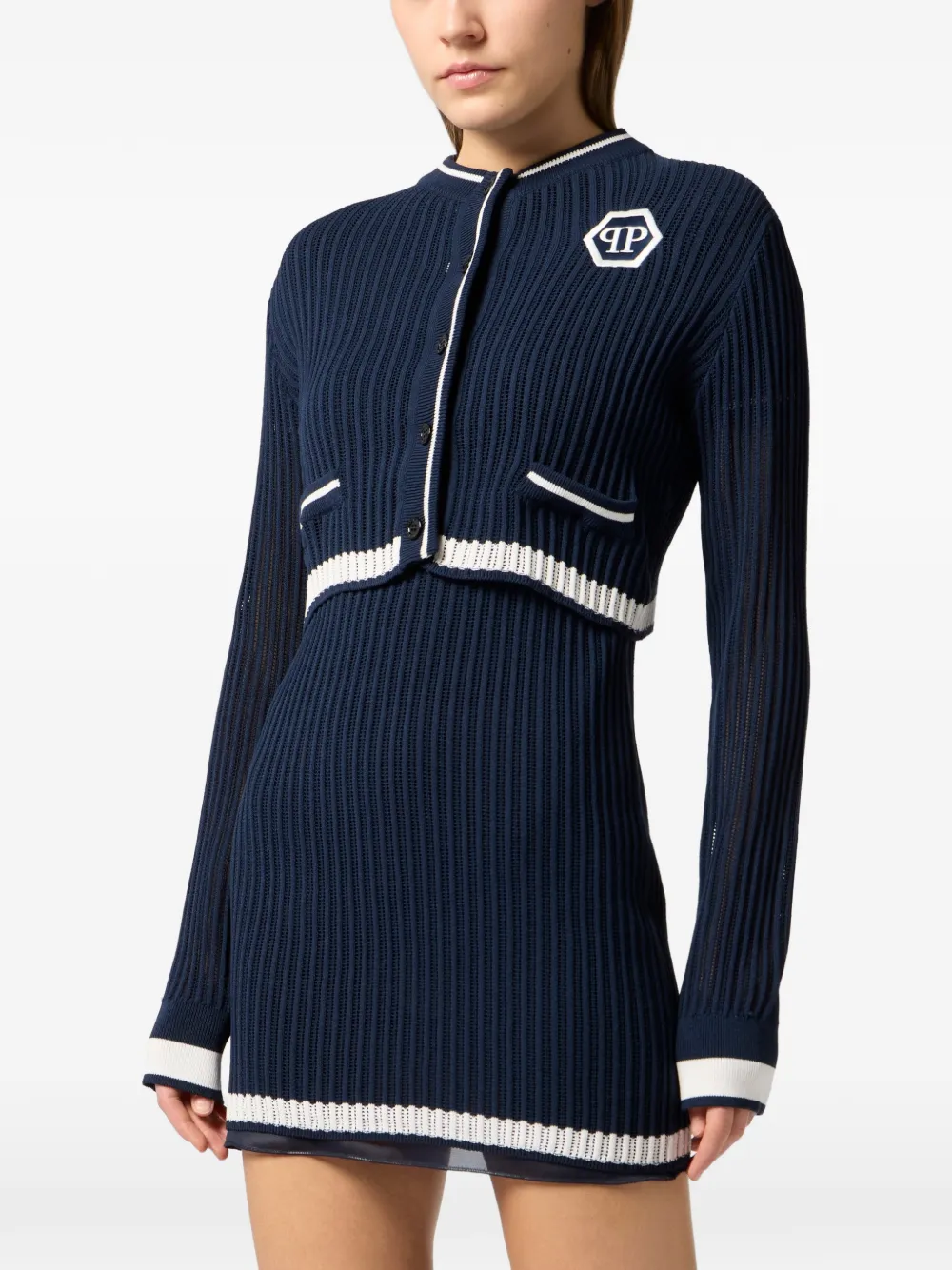  Philipp Plein Long-sleeve Buttoned Cardigan - Blue 