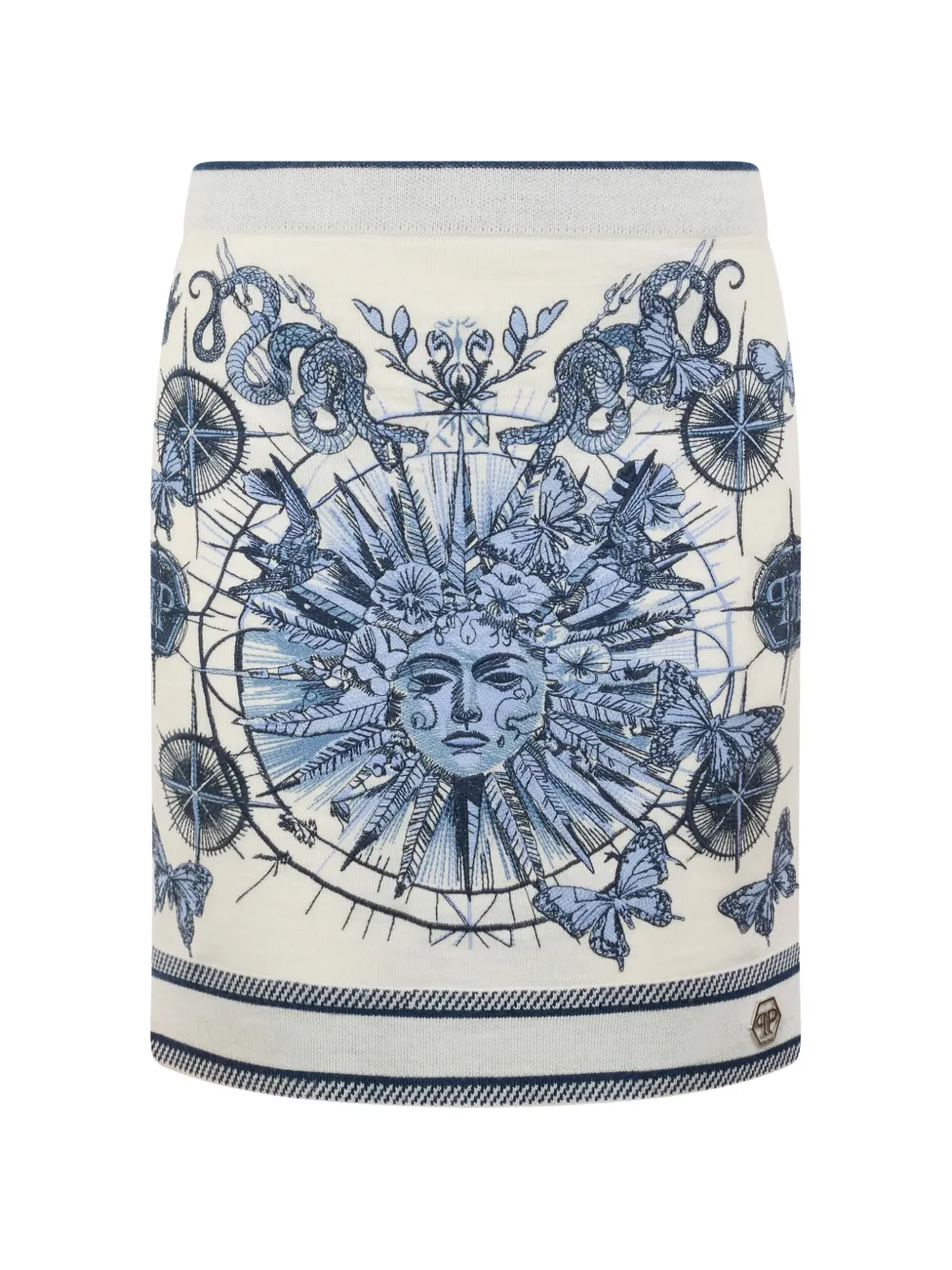 Philipp Plein butterfly print knitted skirt - Toni neutri