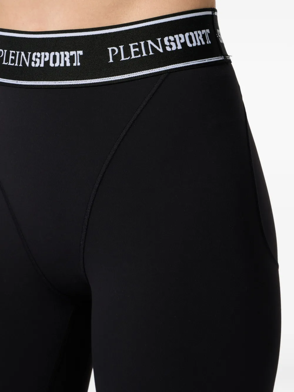 Plein Sport Elastische legging met logo Zwart