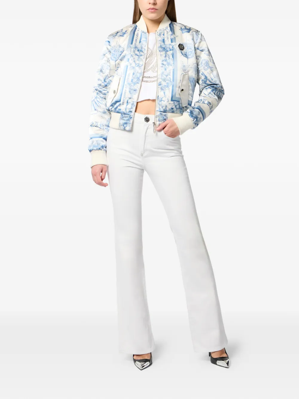  Philipp Plein Bomber Jacket - White 